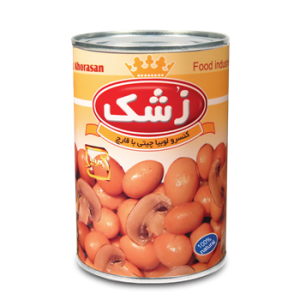 کنسرو خوراک لوبیا با قارچ زشک 380گرمی 12ع