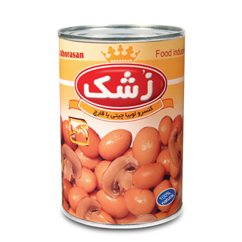 کنسرو خوراک لوبیا با قارچ زشک 380گرمی 12ع